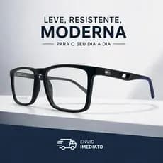 Armação Óculos Masculino Leve Resistente Confortável Design Moderno Qualidade Premium