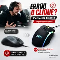 🚀 Mouse Gamer RGB 7200 DPI Alta Precisão LED Ergonômico Gamer Pro