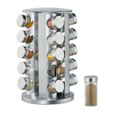 Porta Temperos 20 Potes Giratorio Redondo Inox