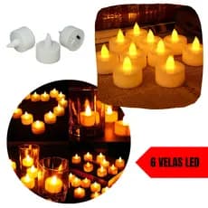 Conjunto De 6 Mini Vela Led Eletrônica Artificial Decoração
