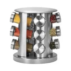 Porta Temperos E Condimentos Giratório Inox 12 Potes
