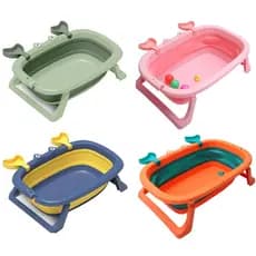 Banheira Infantil Retrátil Dobrável De Bebê Em Silicone