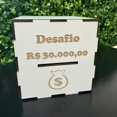 Cofre Desafio do Dinheiro Japonês 30 Mil Caixa em MDF para Economizar