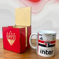 Kit São Paulo FC Caneca e Caixa MDF  3mm Personalizada