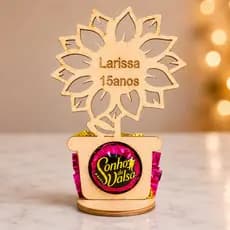 Porta Bombom 15 Anos Personalizado Em MDF 3MM Para Lembrancinha