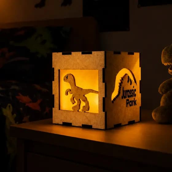 Kit 16 Luminárias Decorativas Jurassic Park Para Led em Mdf Cru