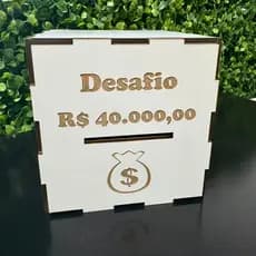 Cofre Desafio do Dinheiro Japonês 40 Mil Caixa em MDF para Economizar