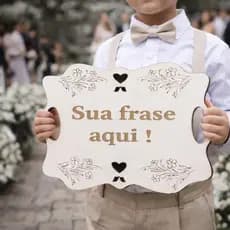 Plaquinha Casamento Pajem MDF Personalizada Para Entrada Gravada