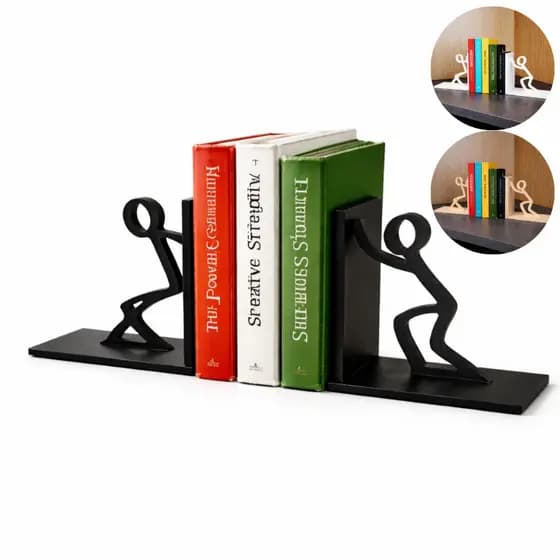 Suporte Aparador De Livros Em MDF Design Bonecos Decorativo