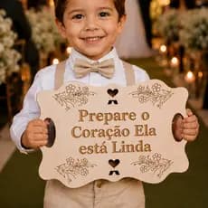 Plaquinha Casamento Pajem MDF Personalizada Para Entrada de Casamento