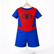 Fantasia Homem-Aranha Infantil Spider-Man Macacão Curto Helanca+Mascara EVA Super Herói Envio Rápido