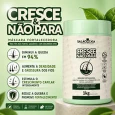 Máscara Cresce & Não Para 1kg | Crescimento Capilar | Antiqueda | Fortalecedora | Salão In Casa