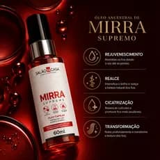 Óleo de Mirra Capilar 60ml | Nutrição Profunda | Revitaliza os Fios | Brilho Intenso | Salão In Casa
