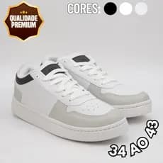 Tenis Feminino Sneaker Casual Confortável Couro Leve 2025