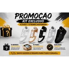 Kit 10 Pares Tênis Feminino Adulto Sola Baixa Casual Confortável Estampado Revenda ENVIO RAPIDO FULL