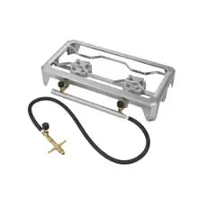 Fogão Industrial 2 Bocas Completo Fogareiro Mangueira e Registro de Mesa Compacto Camping Pesca
