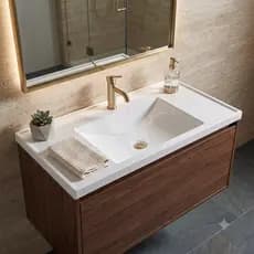 Cuba Banheiro e Lavabo de Apoio Branca Retangular Acabamento Polipropileno