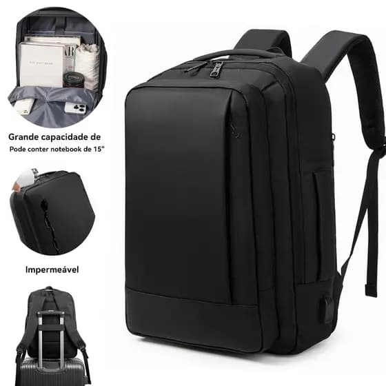 Mochila Masculina Resistente À Água De Grande Capacidade , Confortável , Respirável , Casual , Bolsa Para Laptop De Viag