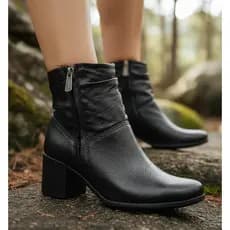 Bota Feminina Cano Curto Couro Burnish Bottero 346907-2
