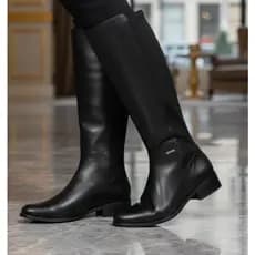 Bota Montaria Feminina Bottero Em Couro E Lycra Panturrilha Larga 345801-1