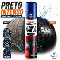 Pretinho Para Pneu Limpa Pneus Tecbril Spray Brilho Duradouro 300ml