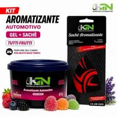 Cheirinho Kit c/2 Aromatizante Automotivo Tutti Frutti Gel 60g + Sachê Carro Longa Duração tutifruti