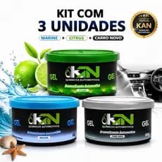 Cheirinho Para Carro Kit Com 3 Aromatizantes Automotivos Gel KAN