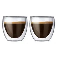 Conjunto 2 Copos Parede Dupla De Vidro 250ml Isolante Térmico Copo Café Chá