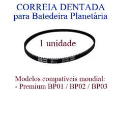 CORREIA DENTADA para Batedeira Planetária MONDIAL PREMIUM Bp01 / Bp02 / Bp03 (reposição)