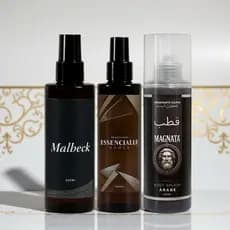 Kit Masculino Homem Poderoso - Body Spray Malbeck, Magnata e Essencialle Amadeirados
