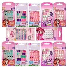 Unhas Postiças Kids Infantil Teen Decoradas (Contém Comprimidos de cola sólida)