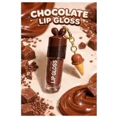 Lip gloss chocolate com chaveiro brilho labial belle angel--RB063
