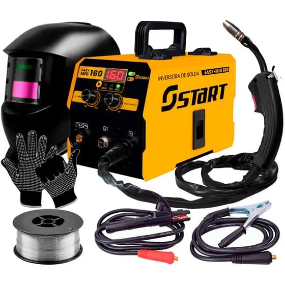 Maquina Inversora Solda Mig 160a 3 Em 1 Tig Lift 220v + Máscara De Solda E Acessórios