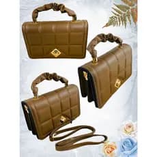 Bolsa Feminina De Couro Transversal Casual Clutch De Ombro 2 Alças