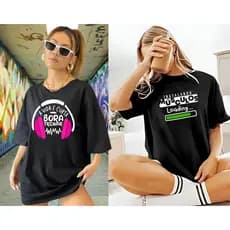 Kit 2 camiseta de treino Feminina Camisa Larga Academia Blusão Treino Crossfit Corrida 100%algodão