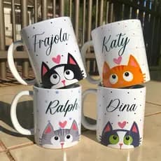 Caneca gatinho/caneca personalizada/caneca com nome
