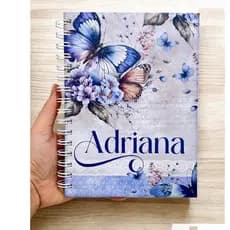 Caderno Personalizado A5 com Nome | para Anotações e Presentes | 200 páginas | Caderno com SEU NOME na capa
