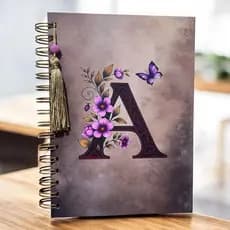 Caderno Pautado vintage (Totalmente estilo envelhecido) | Personalizado com nome e inicial