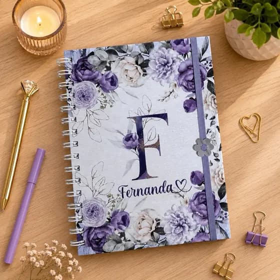 Caderno Personalizado com Nome |Envie nome no CHAT | Presente exclusivo e delicado | 200 páginas