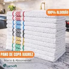 Kit 3 ou 5 Panos de Copa Atoalhado 65x45cm Pano de Prato Felpudo Macio Alta Absorção Cozinha
