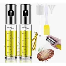 Conjunto Gourmet para Cozinha: 2 Spray Azeite e Vinagre 100ml em Vidro e Inox 304 - Presente Prático