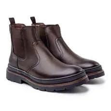 Bota Chelsea Masculina Couro Premium Cano Curto Tratorada Confortável