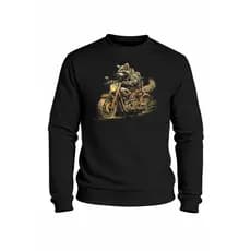 Casaco de Moletom Flanelado Estampa Moto Custon Guaxinim Premium Agasalho Peluciado Rocket Raccoon