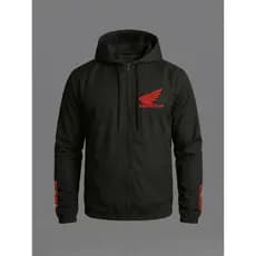 Jaqueta Corta Vento Masculina Moto Honda Com Capuz Bolso Zíper Aspen Semi Impermeável Viagem África Twin CB XRE