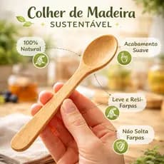 Kit De Colheres Sustentáveis 50 Peças Madeira Ecológica Biodegradável Decoração Mesa Posta