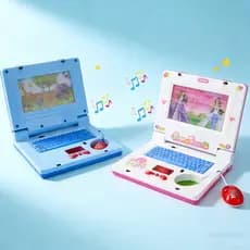 DLI Mini computador portátil musical infantil com decoração luminosa princesa