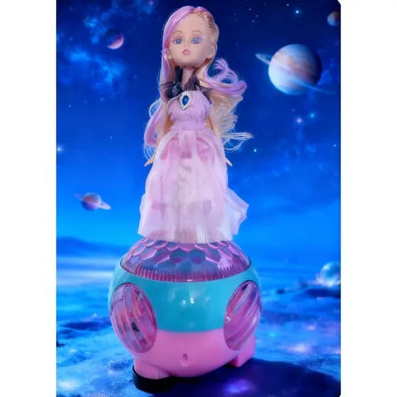 Boneca DLI Princess com base iluminada e função musical, brinquedo para meninas, entrega gratuita