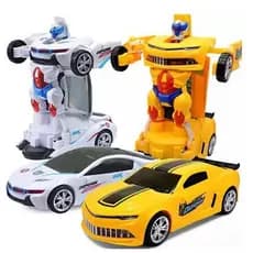 Carrinho Transformes Robô 2 em 1 Brinquedo Infantil Eletrônico Com Luz e Som Automáticos
