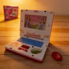 DLI Mini notebook infantil laptop de brinquedo musical com luzes princesas Presente de Ano Novo