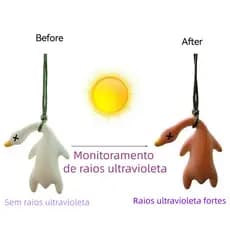 4 Mini Patos Assados Brinquedo – Mudança de Cor, Brilho Verde Noturno e Sensor UV